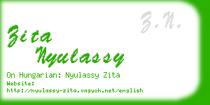 zita nyulassy business card